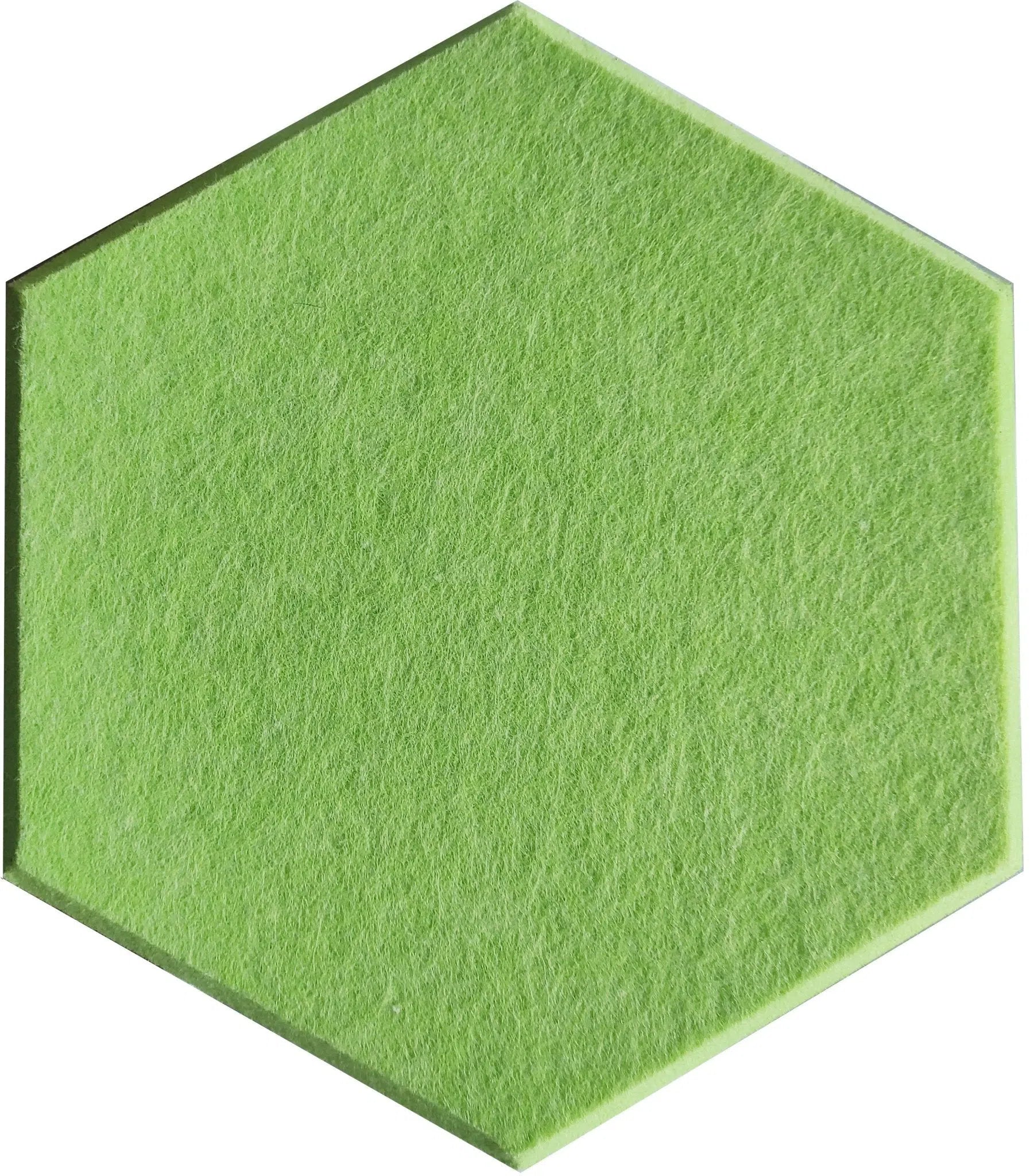 Close-up view of HEXA 3D Felt PET Wall Panels Sample Green  | DecorMania UK
